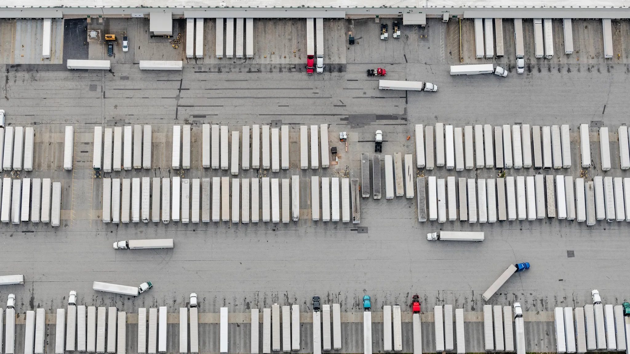 Aerial View of Less-than-Truckload (LTL) Shipping Hub | Efficient Logistics & Distribution