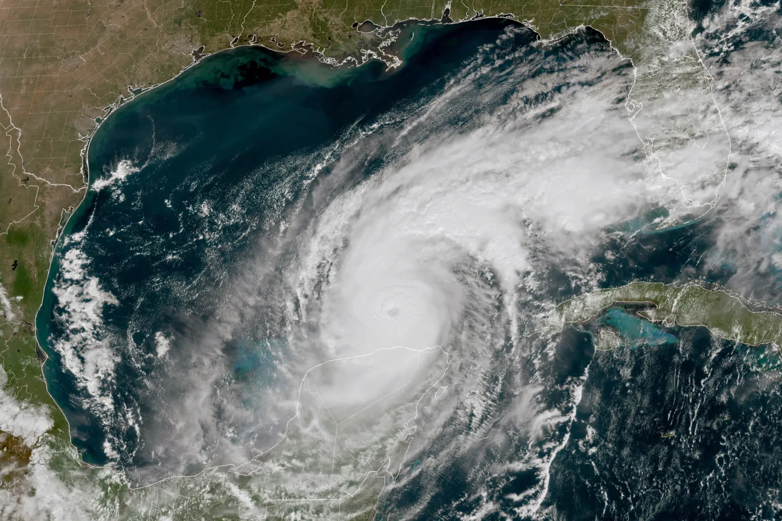 Satellite image of Hurricane Milton approaching Florida's Gulf Coast